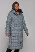 Купить Пальто утепленное двухстороннее женское темно-синего цвета 13343TS, фото 15