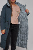 Купить Пальто утепленное двухстороннее женское темно-синего цвета 13343TS, фото 19
