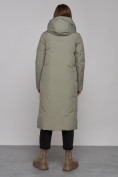 Купить Пальто утепленное двухстороннее женское зеленого цвета 13343Z, фото 4