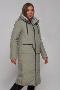 Купить Пальто утепленное двухстороннее женское зеленого цвета 13343Z, фото 8