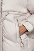 Купить Куртка зимняя женская модная из овчины бежевого цвета 13350B, фото 11