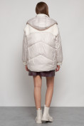 Купить Куртка зимняя женская модная из овчины бежевого цвета 13350B, фото 4