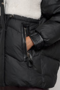 Купить Куртка зимняя женская модная из овчины черного цвета 13350Ch, фото 10