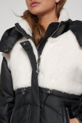 Купить Куртка зимняя женская модная из овчины черного цвета 13350Ch, фото 11