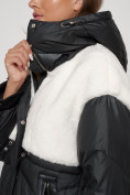 Купить Куртка зимняя женская модная из овчины черного цвета 13350Ch, фото 12