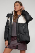 Купить Куртка зимняя женская модная из овчины черного цвета 13350Ch, фото 13