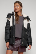 Купить Куртка зимняя женская модная из овчины черного цвета 13350Ch, фото 15