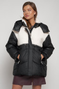 Купить Куртка зимняя женская модная из овчины черного цвета 13350Ch, фото 16