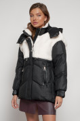 Купить Куртка зимняя женская модная из овчины черного цвета 13350Ch, фото 17