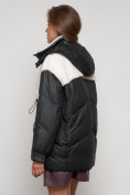 Купить Куртка зимняя женская модная из овчины черного цвета 13350Ch, фото 18
