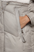Купить Куртка зимняя женская модная из овчины светло-коричневого цвета 13350SK, фото 10
