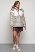 Купить Куртка зимняя женская модная из овчины светло-коричневого цвета 13350SK, фото 3