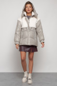 Купить Куртка зимняя женская модная из овчины светло-коричневого цвета 13350SK, фото 5