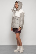 Купить Куртка зимняя женская модная из овчины светло-коричневого цвета 13350SK, фото 6