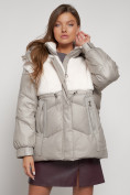 Купить Куртка зимняя женская модная из овчины светло-коричневого цвета 13350SK, фото 9