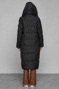 Купить Пальто утепленное с капюшоном зимнее женское черного цвета 13363Ch, фото 4