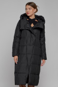 Купить Пальто утепленное с капюшоном зимнее женское черного цвета 13363Ch, фото 9