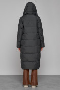 Купить Пальто утепленное с капюшоном зимнее женское темно-серого цвета 13363TC, фото 11