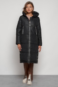 Купить Пальто утепленное с капюшоном зимнее женское черного цвета 13816Ch
