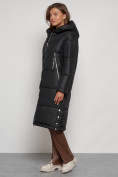 Купить Пальто утепленное с капюшоном зимнее женское черного цвета 13816Ch, фото 2