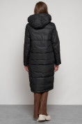 Купить Пальто утепленное с капюшоном зимнее женское черного цвета 13816Ch, фото 4