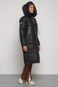 Купить Пальто утепленное с капюшоном зимнее женское черного цвета 13816Ch, фото 7