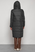 Купить Пальто утепленное с капюшоном зимнее женское темно-серого цвета 13816TC, фото 7