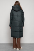 Купить Пальто утепленное с капюшоном зимнее женское темно-зеленого цвета 13816TZ, фото 20