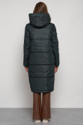 Купить Пальто утепленное с капюшоном зимнее женское темно-зеленого цвета 13816TZ, фото 4