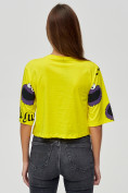 Купить Топ футболка женская желтого цвета 14001J, фото 6