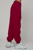 Купить Джоггеры спортивные трикотажные женские бордового цвета 1404Bo, фото 12