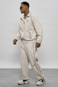 Купить Спортивный костюм мужской оригинал бежевого цвета 15005B, фото 10