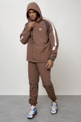 Купить Спортивный костюм мужской модный коричневого цвета 15006K, фото 12
