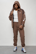 Купить Спортивный костюм мужской модный коричневого цвета 15006K, фото 13