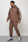 Купить Спортивный костюм мужской модный коричневого цвета 15006K, фото 2