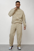 Купить Спортивный костюм мужской модный бежевого цвета 15007B, фото 10
