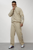 Купить Спортивный костюм мужской модный бежевого цвета 15007B, фото 11