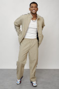 Купить Спортивный костюм мужской модный бежевого цвета 15007B, фото 15