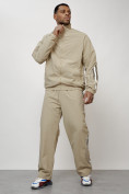 Купить Спортивный костюм мужской модный бежевого цвета 15007B, фото 9