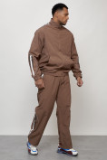 Купить Спортивный костюм мужской модный коричневого цвета 15007K, фото 3