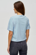 Купить Топ футболка женская голубого цвета 15008Gl, фото 5