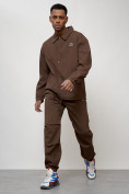 Купить Спортивный костюм мужской модный коричневого цвета 15010K, фото 10