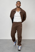 Купить Спортивный костюм мужской модный коричневого цвета 15010K, фото 15