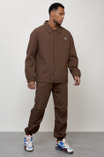 Купить Спортивный костюм мужской модный коричневого цвета 15010K, фото 3