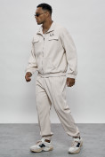 Купить Спортивный костюм мужской оригинал бежевого цвета 15011B, фото 4