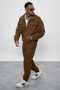 Купить Спортивный костюм мужской оригинал коричневого цвета 15011K, фото 16