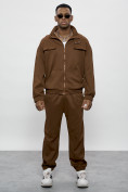 Купить Спортивный костюм мужской оригинал коричневого цвета 15011K, фото 17