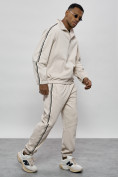 Купить Спортивный костюм мужской оригинал бежевого цвета 15012B, фото 3