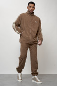 Купить Спортивный костюм мужской модный из микровельвета бежевого цвета 15015B, фото 10