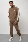 Купить Спортивный костюм мужской модный из микровельвета бежевого цвета 15015B, фото 11